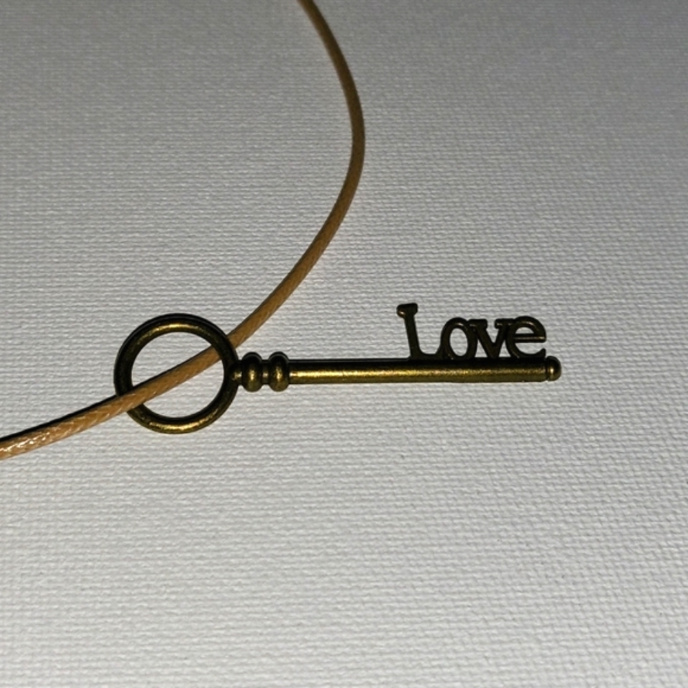 Bronze Key Neclace with Braided Cord
